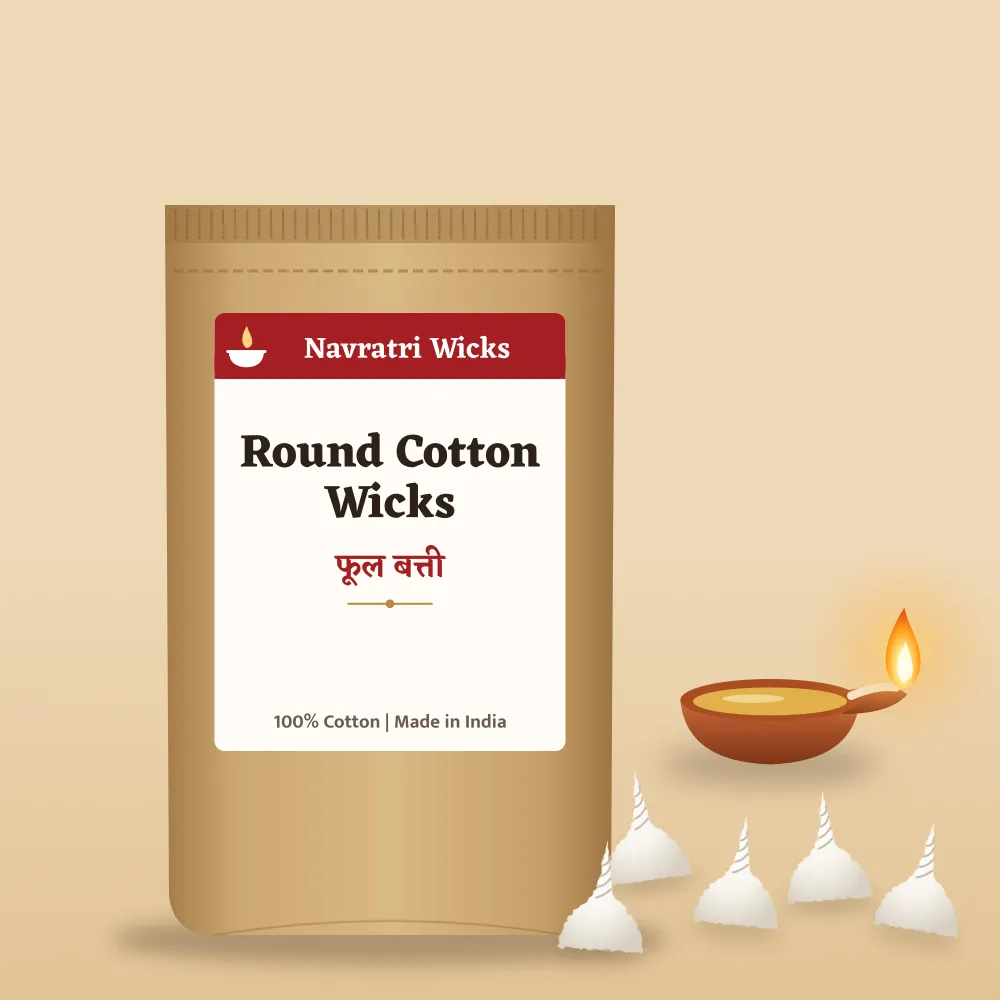 Round Cotton Wicks (Phool Batti) pack